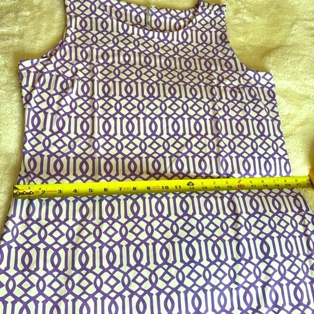 Lulu B summer dress, geometric purple and white design, size XL - Picture 6 of 9